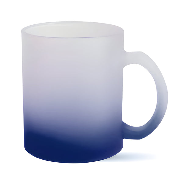 Mugs - GRADIENT - FROSTED - 11oz Glass Mug - DARK BLUE - Longforte Trading Ltd