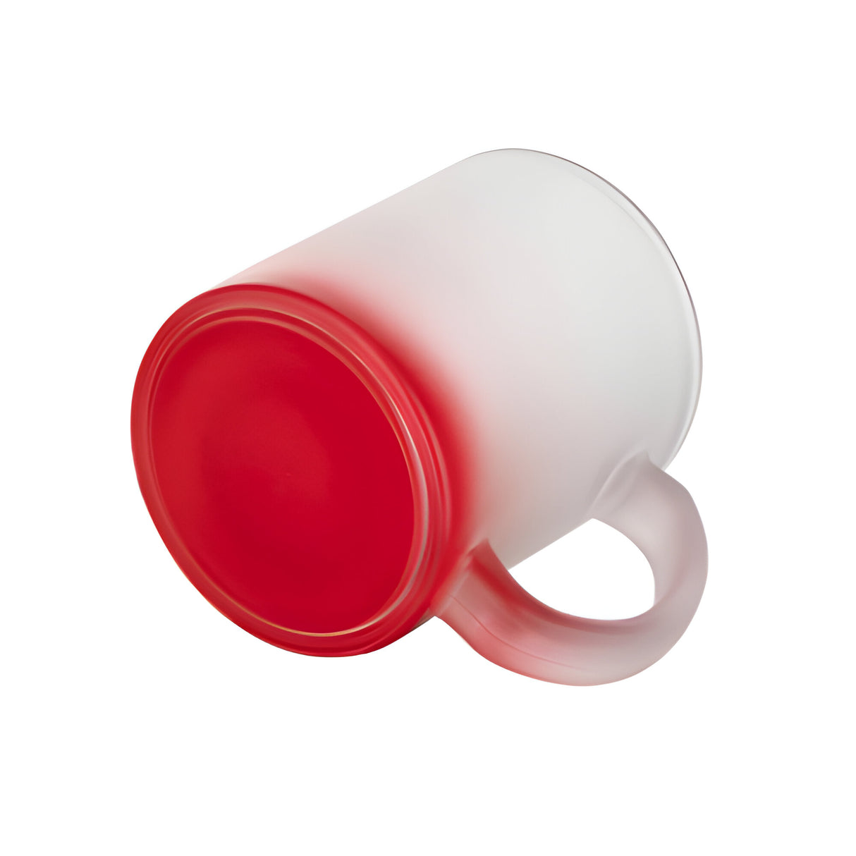 Mugs - GRADIENT - FROSTED - 11oz Glass Mug - RED - Longforte Trading Ltd