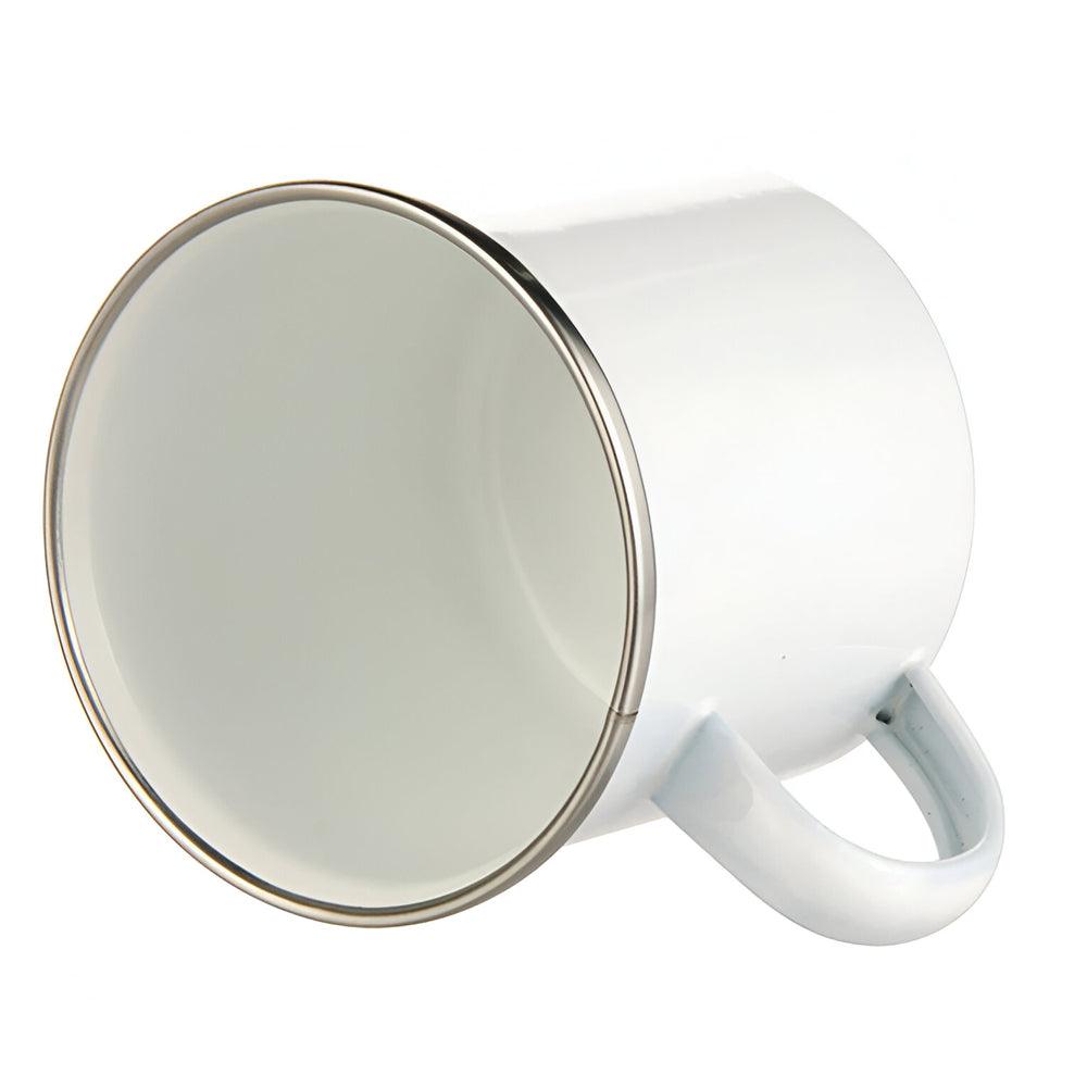 Mugs - Metal & Enamel Mugs - Box of 48 x 12oz White Ceramic Enamel Cup - Longforte Trading Ltd