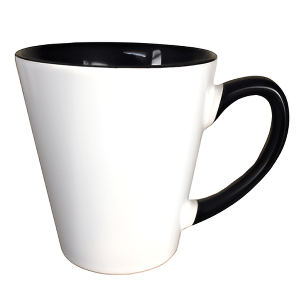 Mugs - Inner and Handle Coloured - 12oz Latte - Black - Longforte Trading Ltd