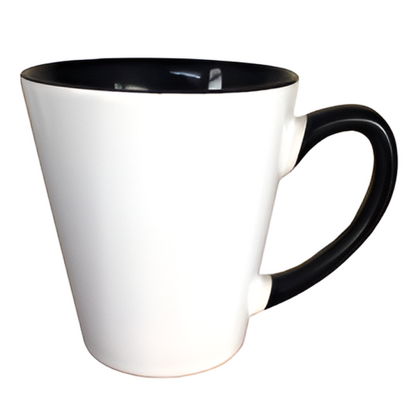 Mugs - Inner and Handle Coloured - 12oz Latte - Black - Longforte Trading Ltd