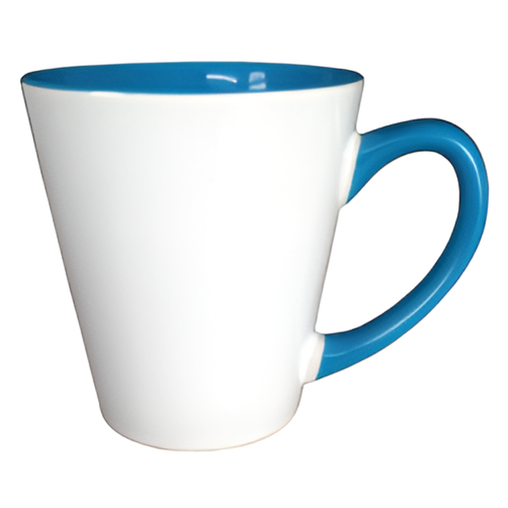 Mugs - Inner and Handle Coloured - 12oz Latte - Light Blue - Longforte Trading Ltd
