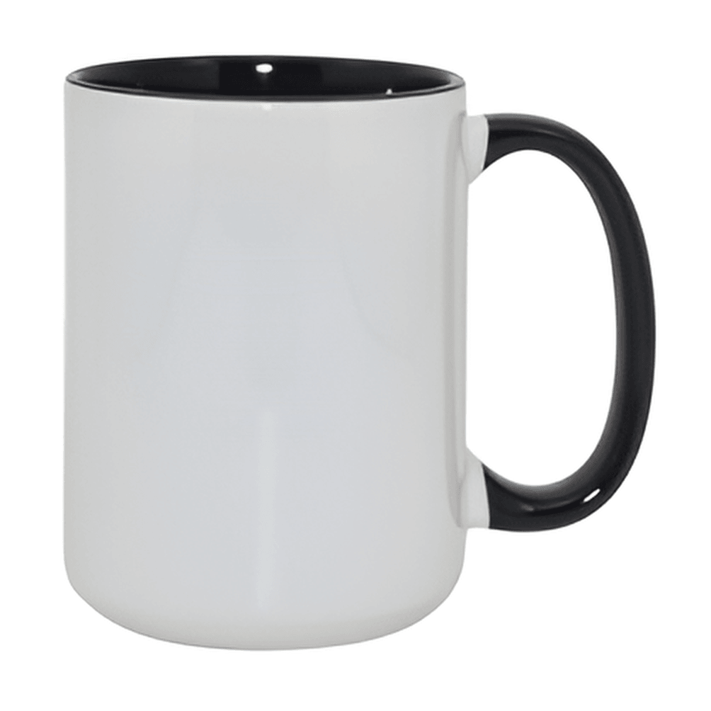 Mugs - 15oz - Inner and Handle Coloured - Black