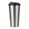 Mugs - STAINLESS STEEL - 16oz Tumbler with HANDLED Lid - SILVER