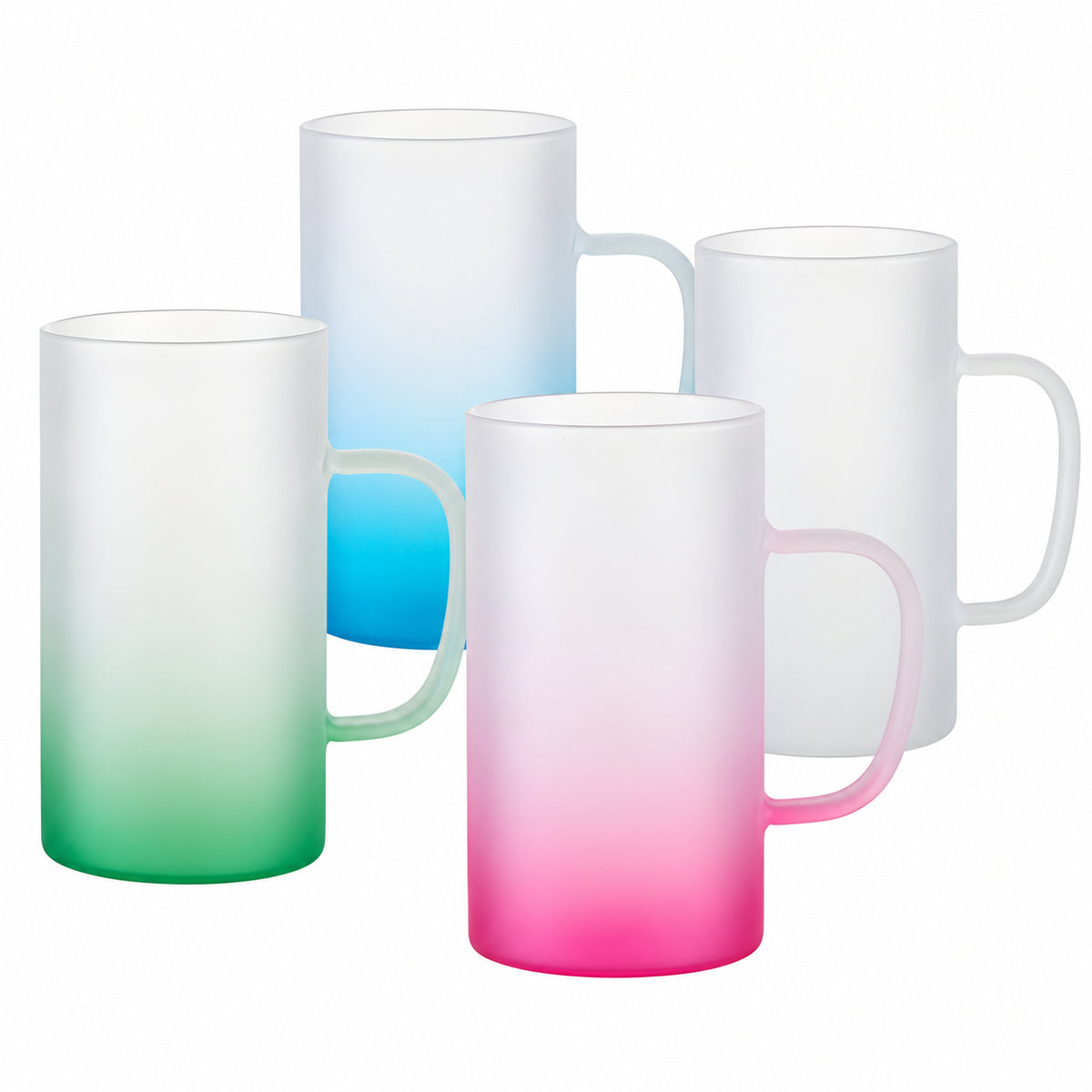 22oz Sublimation Frosted Beer Stein with Slim Handle
