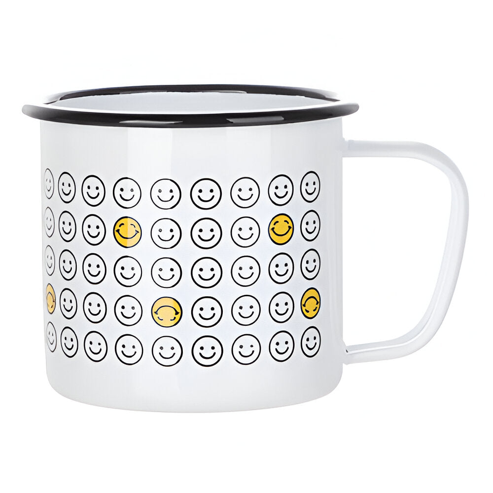 23oz / 700ml Sublimation Enamel Cup with Lid – Black Rim