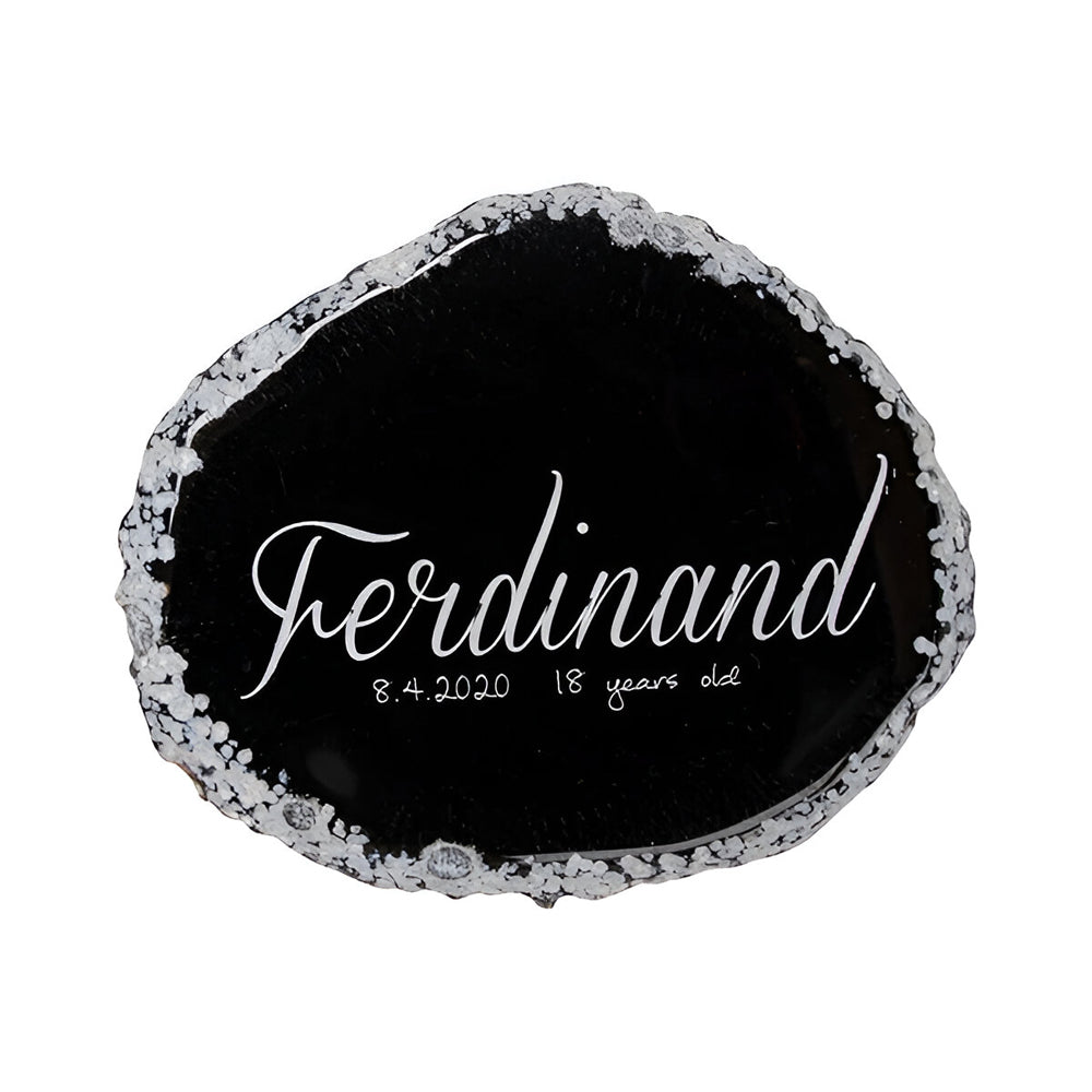 Engravables - Natural Agate - Coaster - Black - Longforte Trading Ltd