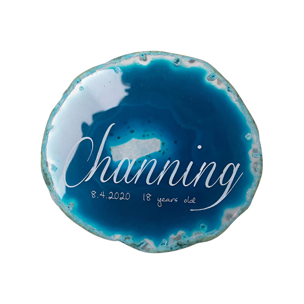 Engravables - Natural Agate - Coaster - Dark Blue - Longforte Trading Ltd
