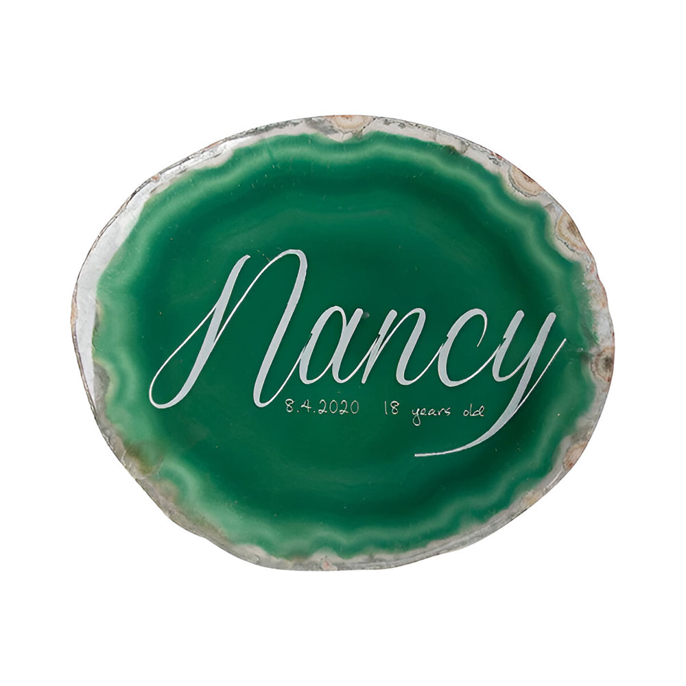 Engravables - Natural Agate - Coaster - Dark Green - Longforte Trading Ltd