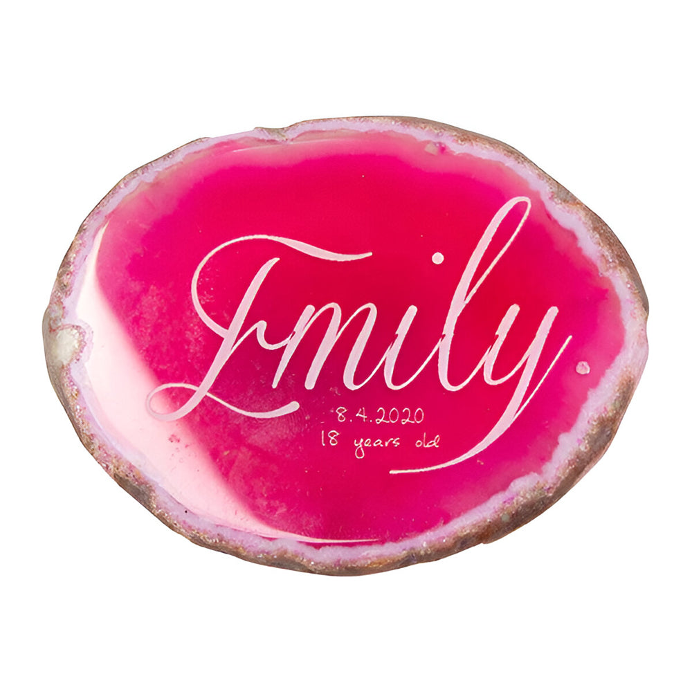 Engravables - Natural Agate - Coaster - Red - Longforte Trading Ltd