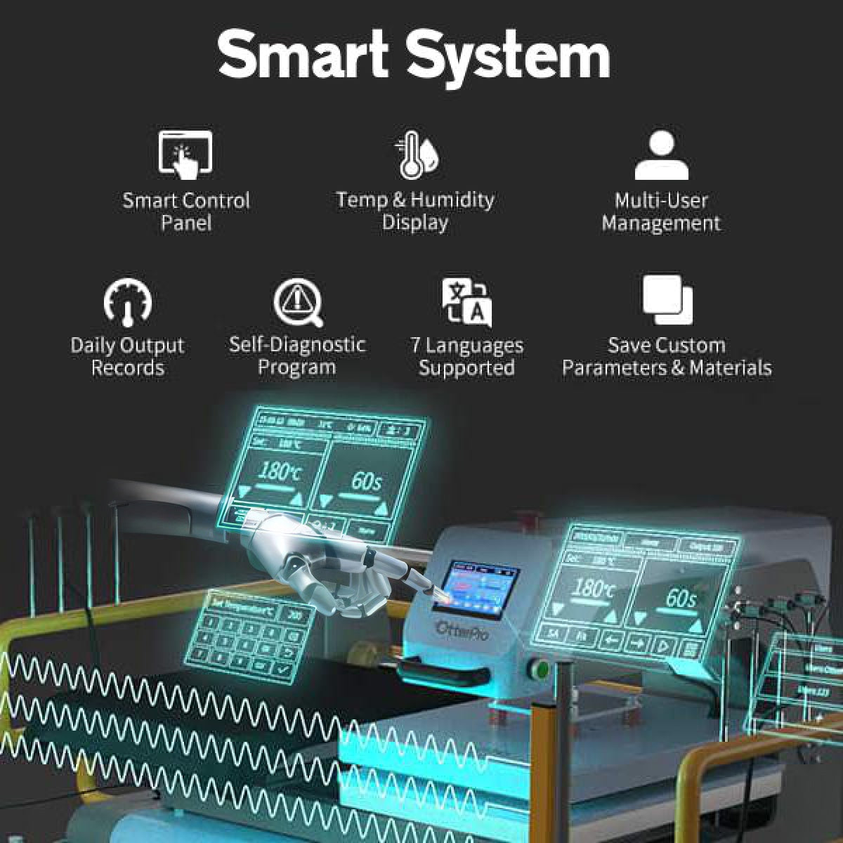OtterPro Automatic Air Press Slide Pro Dual Station Heat Press (40cm x 50cm)