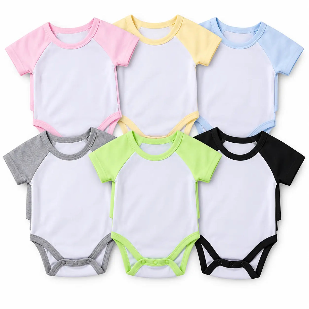 Sublimation Raglan Baby Grows - Pack of 10