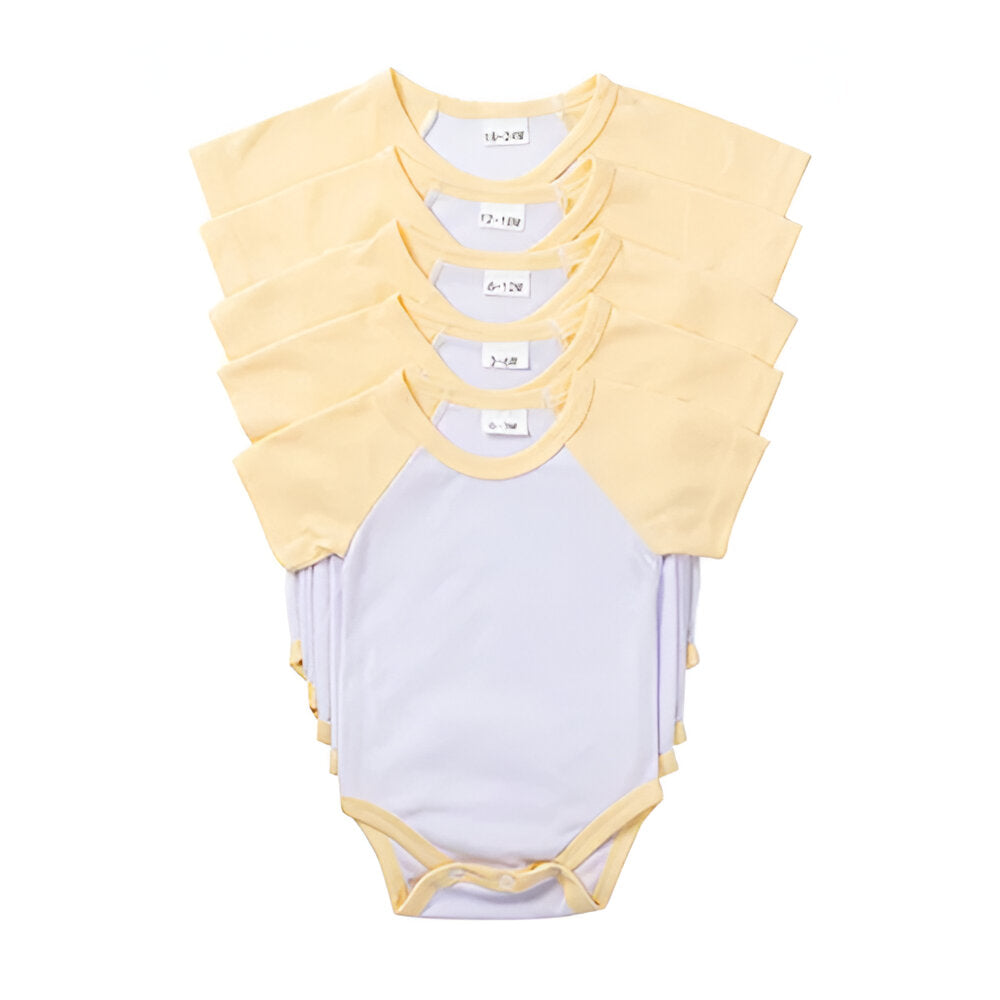 Vêtements - Pack de 10 x Baby Grow - Manches courtes - Raglan - JAUNE