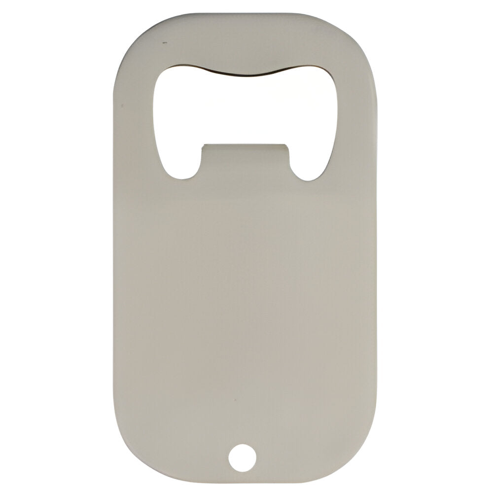 Bottle Opener - Pack of 10 x SILVER - Curved Rectangle - 6cm x 4cm - Longforte Trading Ltd
