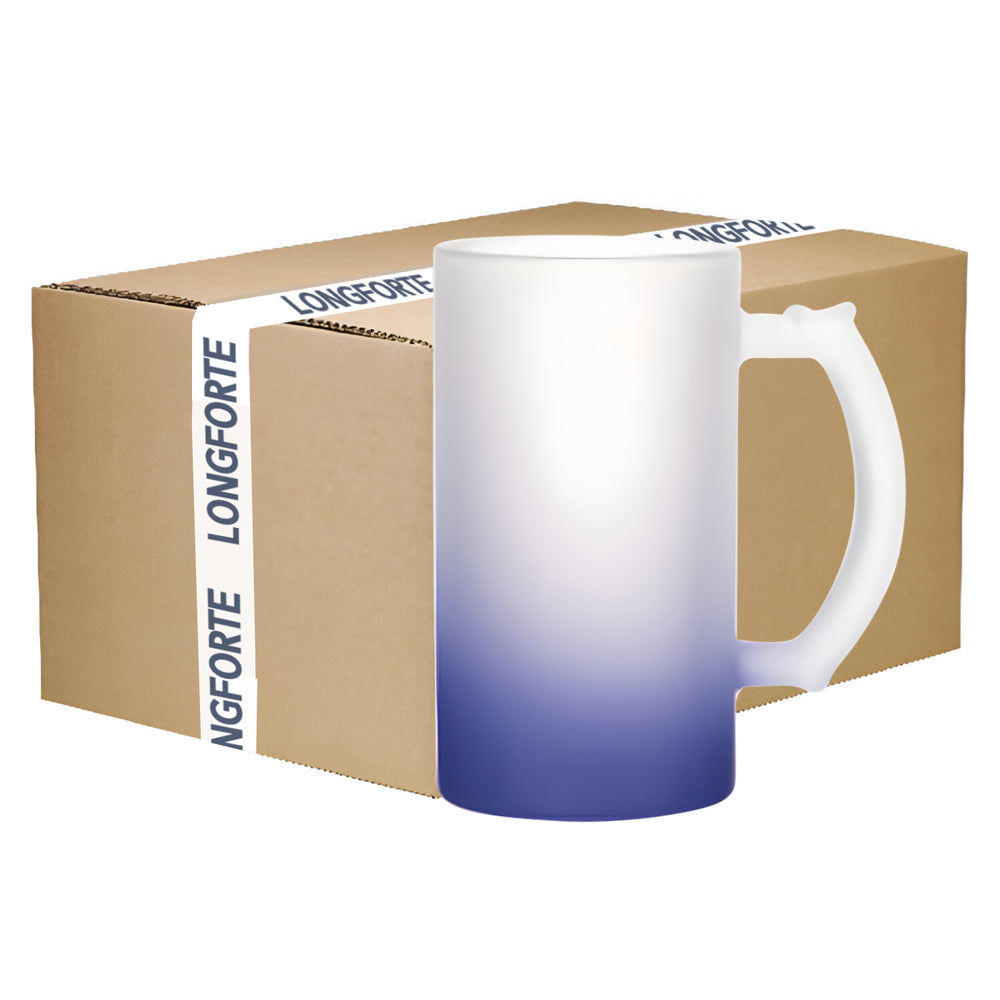 VOLLER KARTON - 24 x FARBVERLAUF - MATT - 16oz Glaskrüge „Trigger“ - DUNKELBLAU