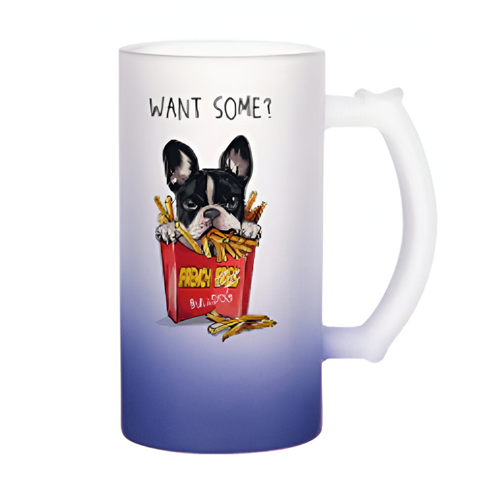 VOLLER KARTON - 24 x FARBVERLAUF - MATT - 16oz Glaskrüge „Trigger“ - DUNKELBLAU