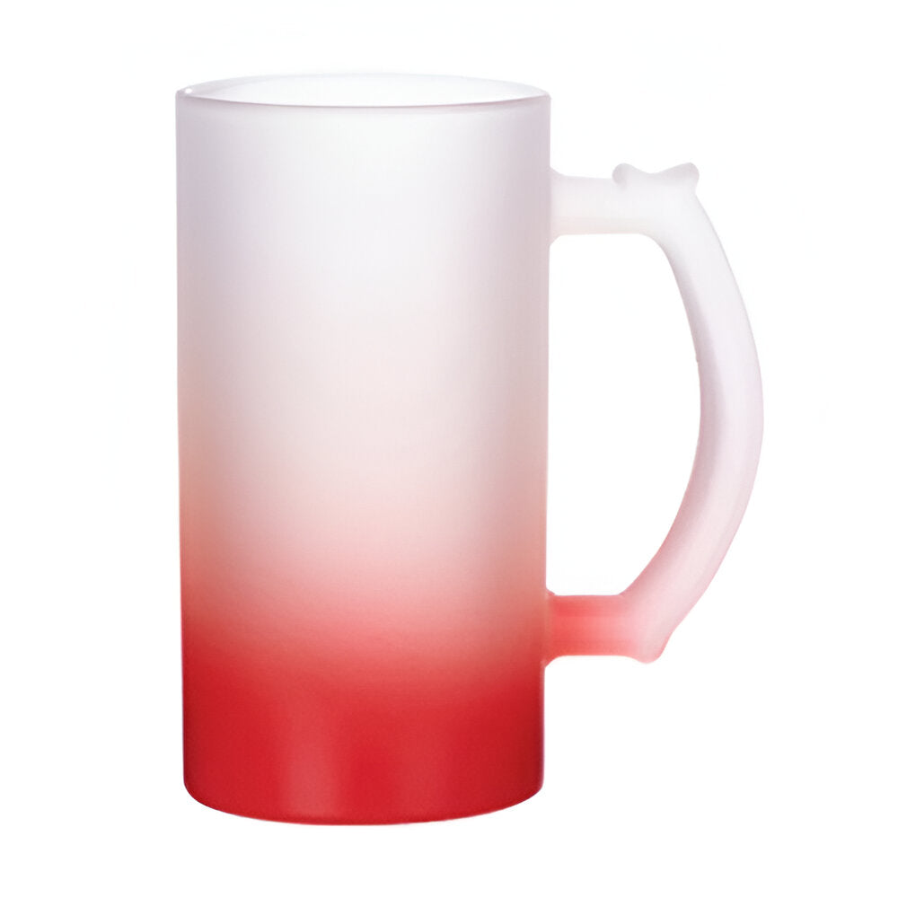 CARTON COMPLET - 24 x GRADIENT - GIVRÉ - Steins 'Trigger' en verre de 16 oz - ROUGE