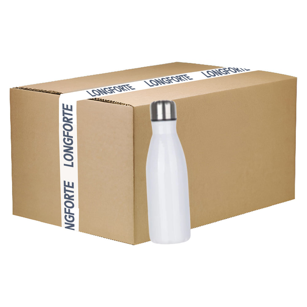 Wholesale Carton - 50 x Water Bottles - ALUMINIUM - Bowling - 500ml - White
