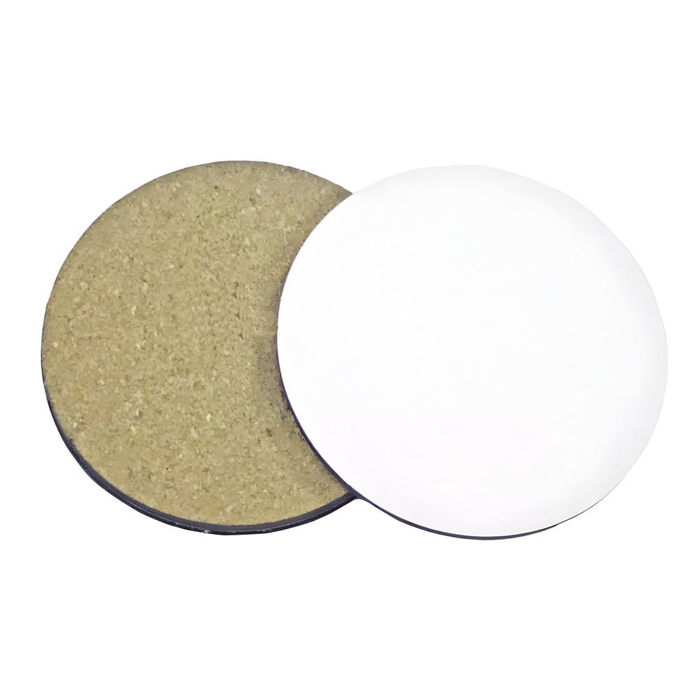 CARTON COMPLET - 300 x Sous-verres - MDF - ROND - 10cm - BASE EN LIÈGE