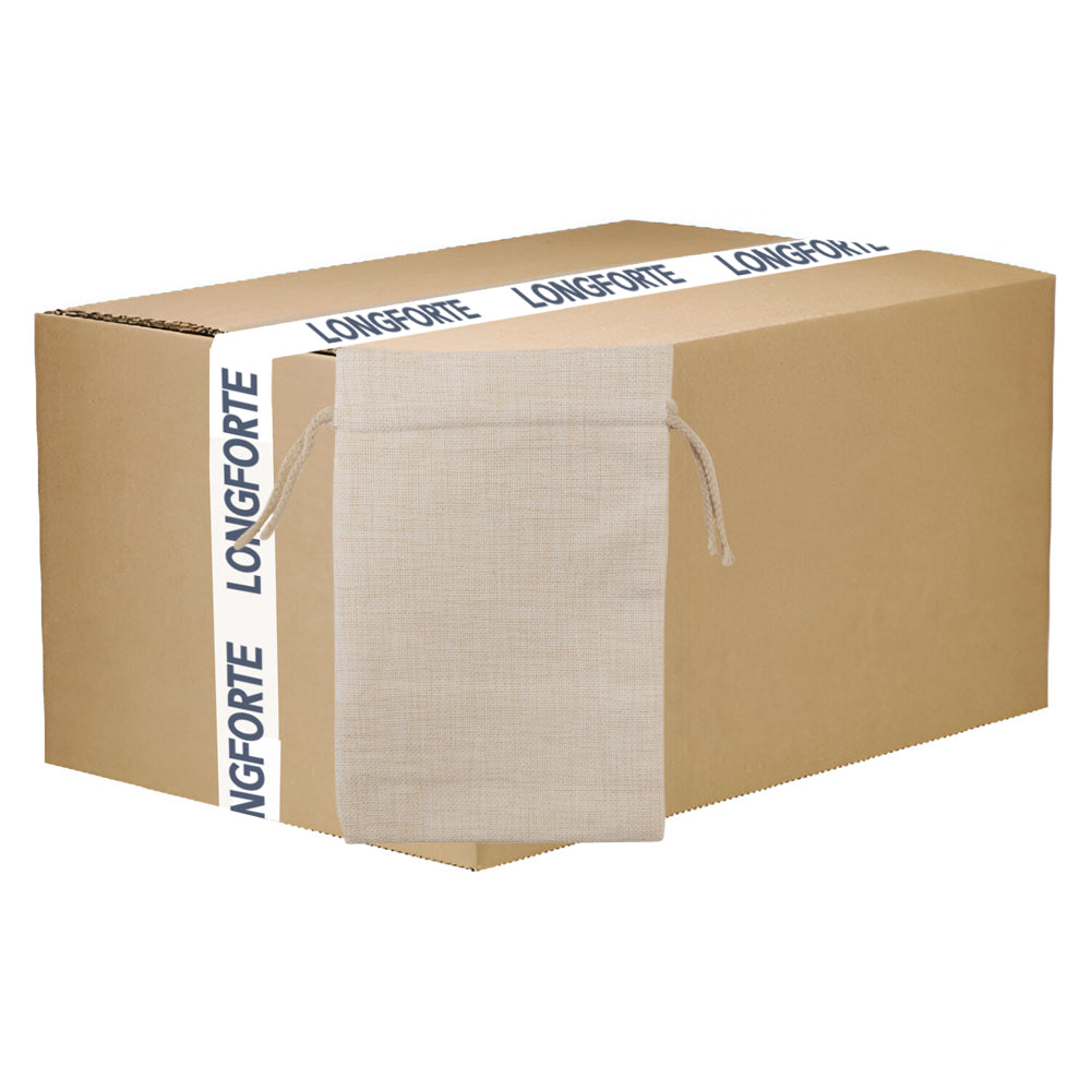 FULL CARTON - 100 x DOUBLE DRAWSTRING Bags - Thick Linen - 17cm x 25cm - Longforte Trading Ltd