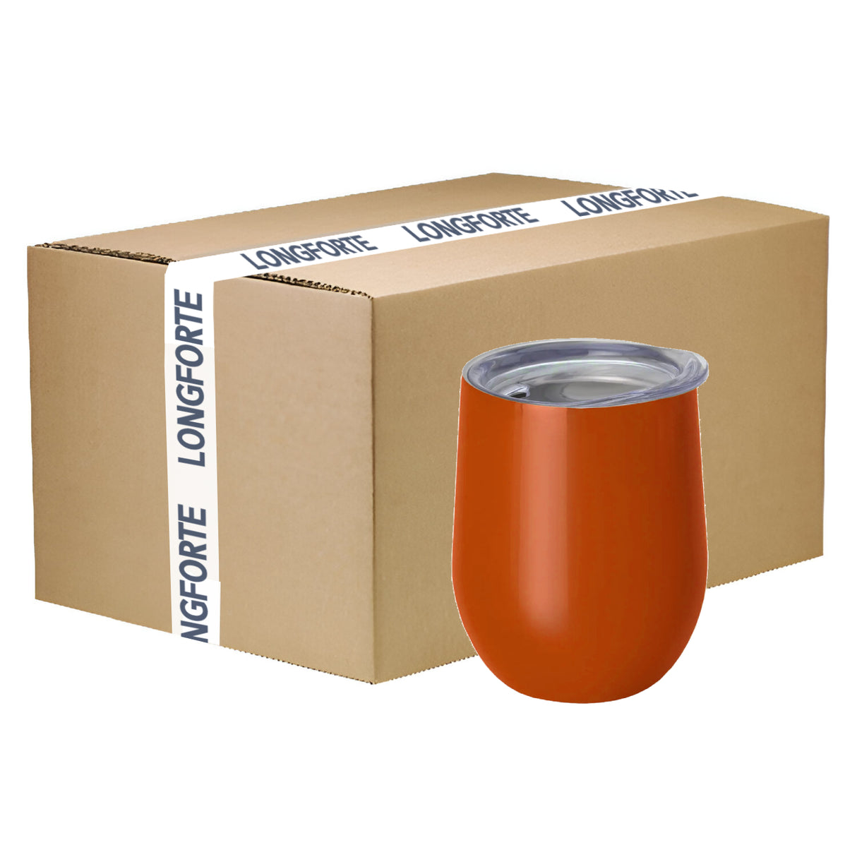 Tasses - Verres à vin sans pied avec couvercle - 12oz - ORANGE