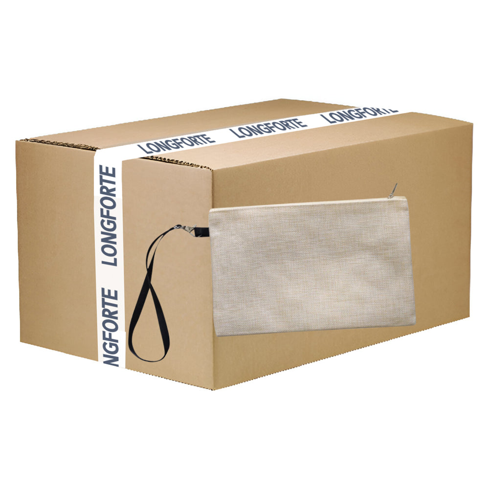 Wholesale Carton - 50 x Make Up Bags WITH STRAP - Linen - 15cm x 24cm