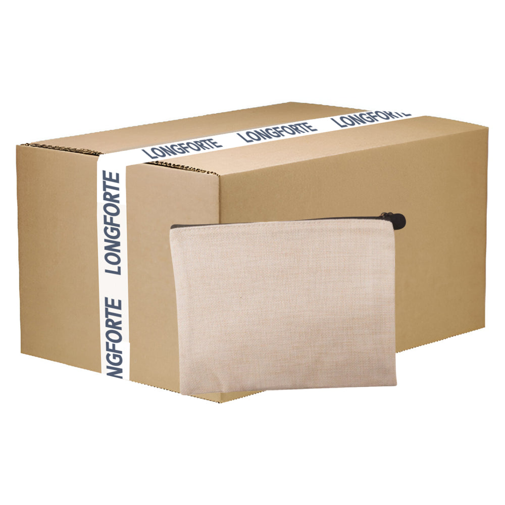 Wholesale Carton - 50 x Zip Up Bags - Linen - 21.5cm x 16cm