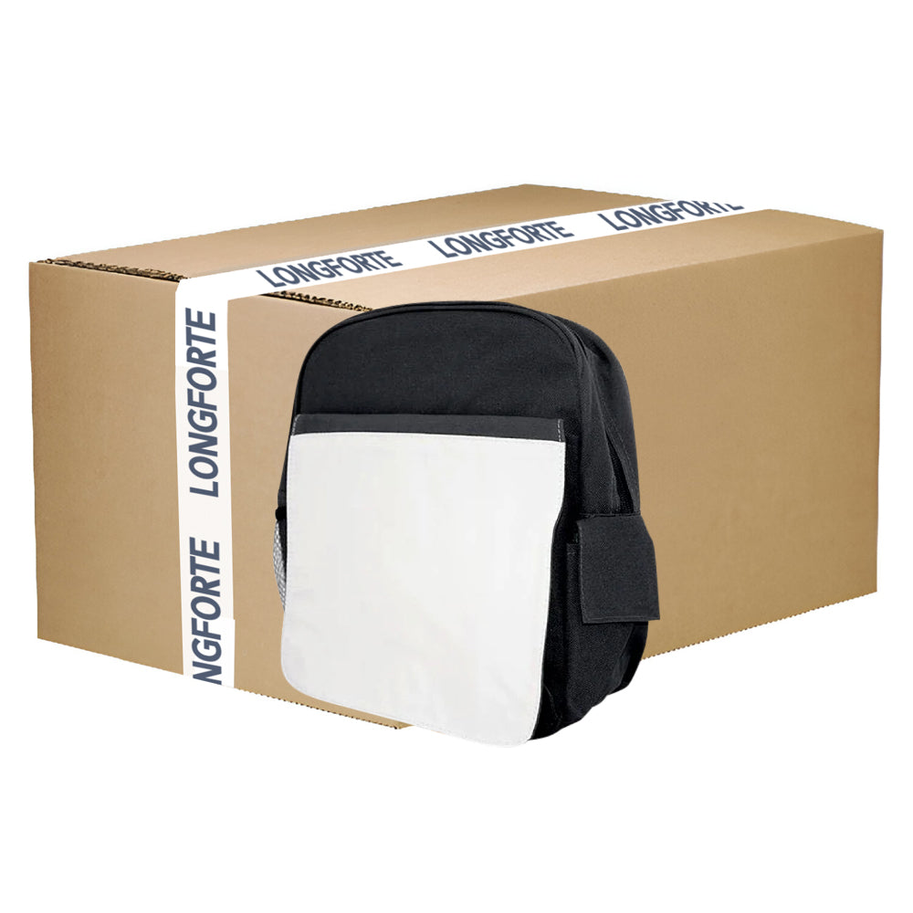 FULL CARTON - 20 x Large School Bags with Panel - Black - Longforte Trading Ltd