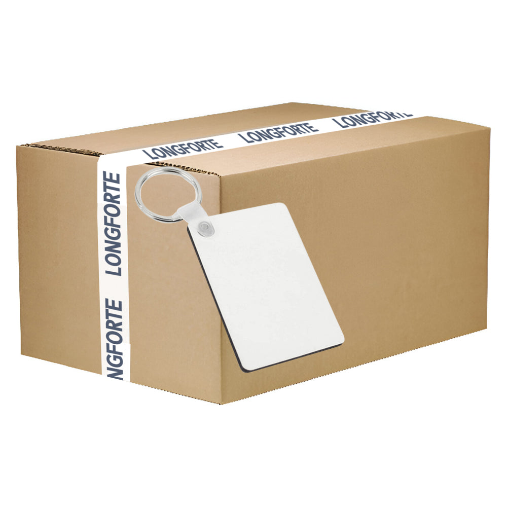 Wholesale Carton - 200 x MDF Keyrings - Double-Sided - Rectangle