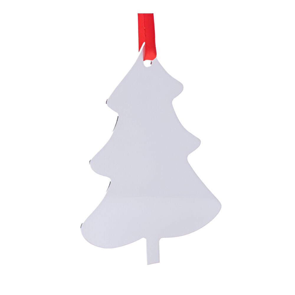FULL CARTON - (100 PIECES) ALUMINIUM Double-Sided Ornament - Tree (8.3cm x 10.1cm) - Longforte Trading Ltd