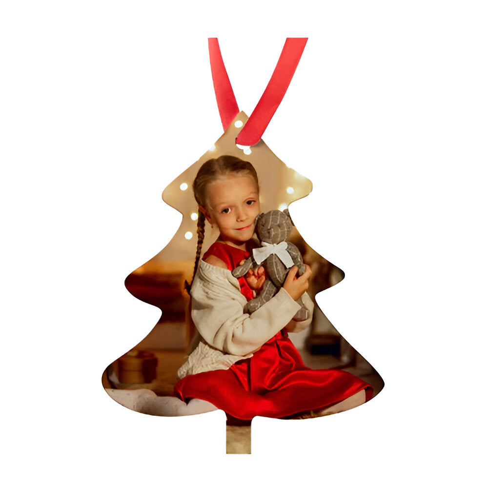 FULL CARTON - (100 PIECES) ALUMINIUM Double-Sided Ornament - Tree (8.3cm x 10.1cm) - Longforte Trading Ltd