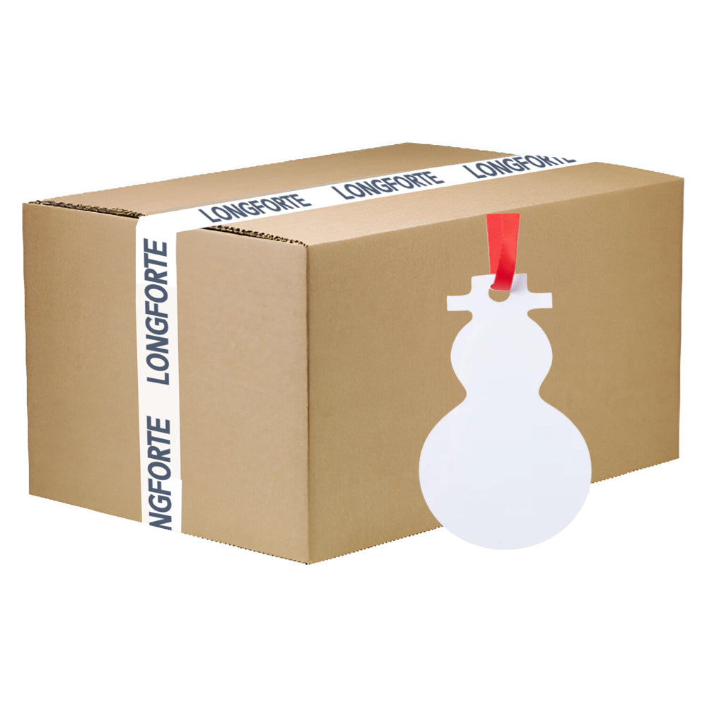 FULL CARTON - (100 PIECES) ALUMINIUM Double-Sided Ornament - SNOWMAN (6cm x 10.6cm) - Longforte Trading Ltd