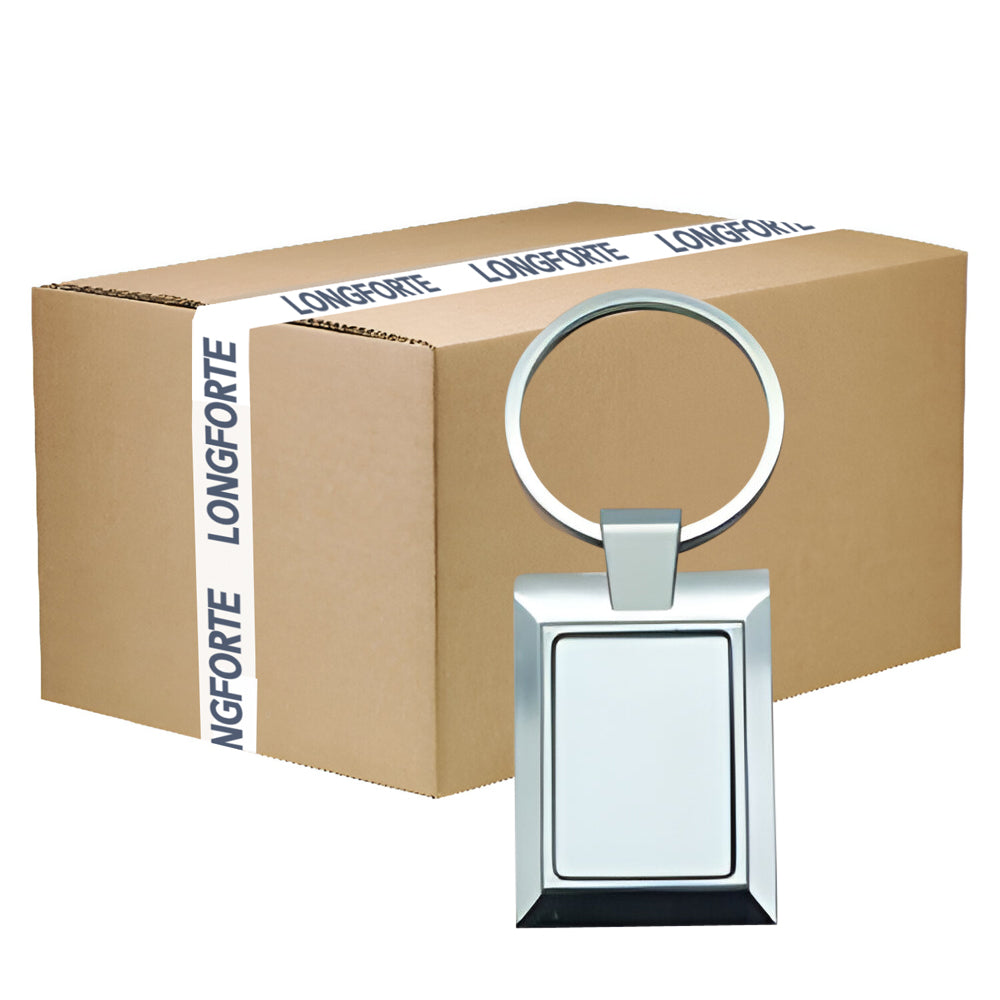 Wholesale Carton - 200 x Rectangle Blank Sublimation Metal Keyrings