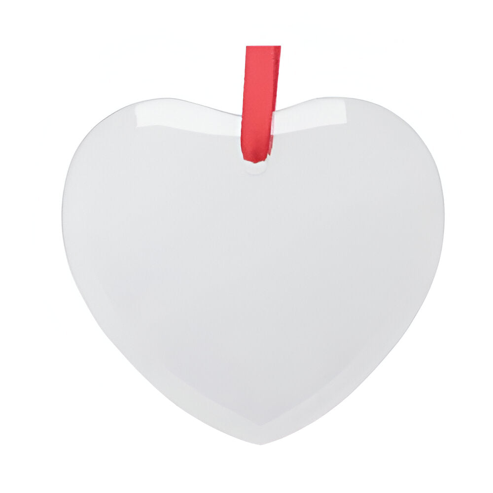 FULL CARTON - (100 PIECES) - 3in GLASS Hanging Ornaments - HEART - Longforte Trading Ltd