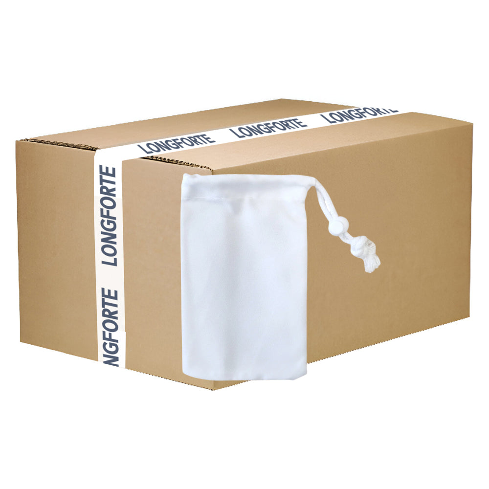 FULL CARTON - 100 x Premium Drawstrings with Stopper - Canvas - White - 15cm x 20cm - Longforte Trading Ltd