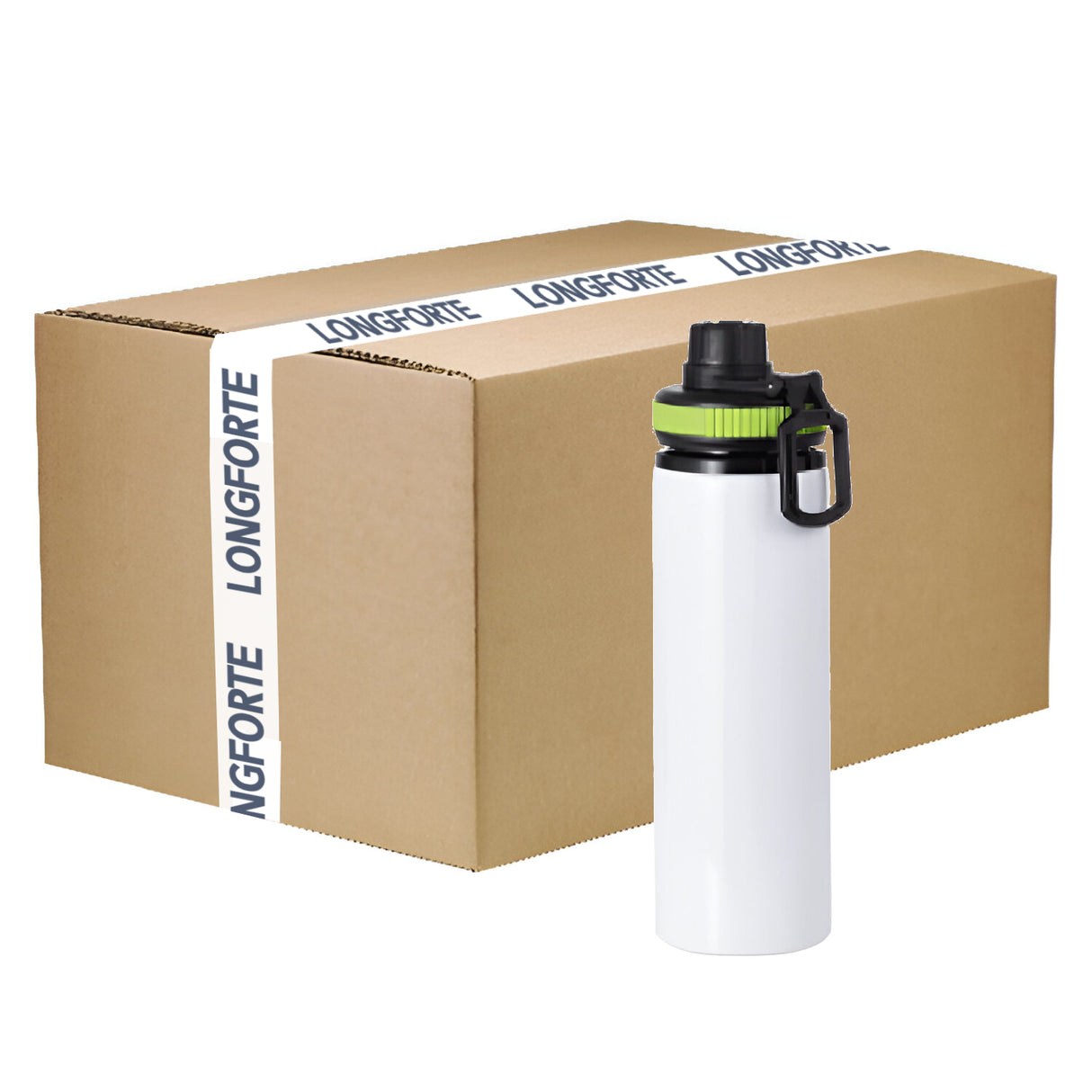 Wholesale Carton - 50 x PROVENTURER Water Bottles - 850ml Flip Bottle - GREEN