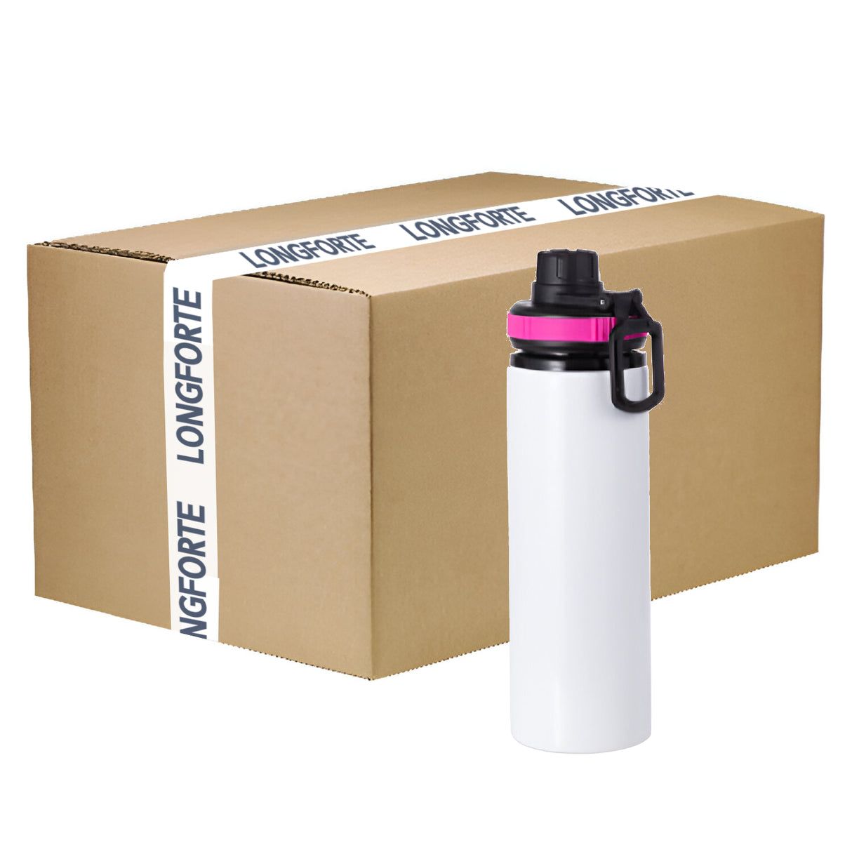 Wholesale Carton - 50 x PROVENTURER Water Bottles - 850ml Flip Bottle - PINK