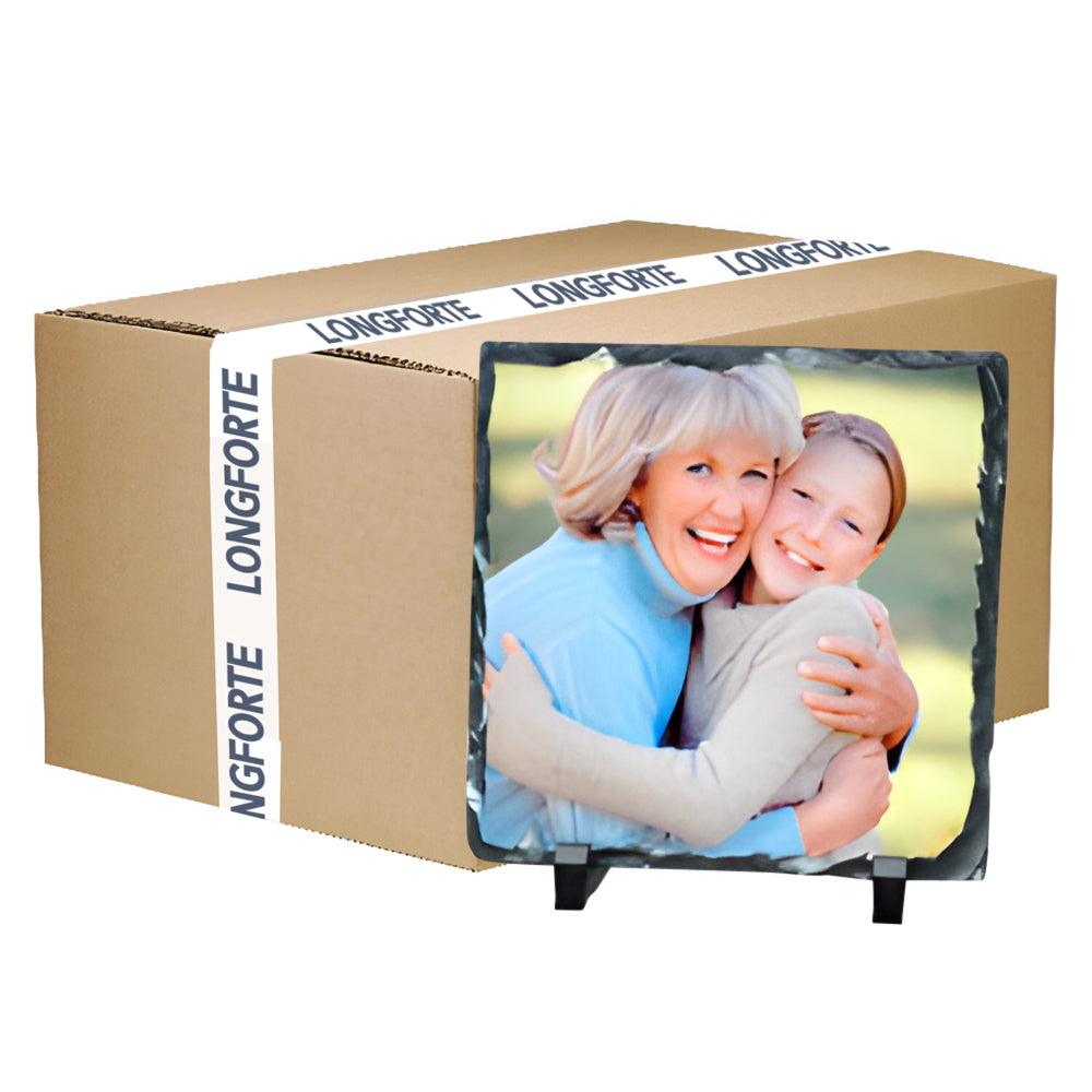 Wholesale Carton - 40 x Small Blank Square (15cm x 15cm) Sublimation Photo Slates with Stands