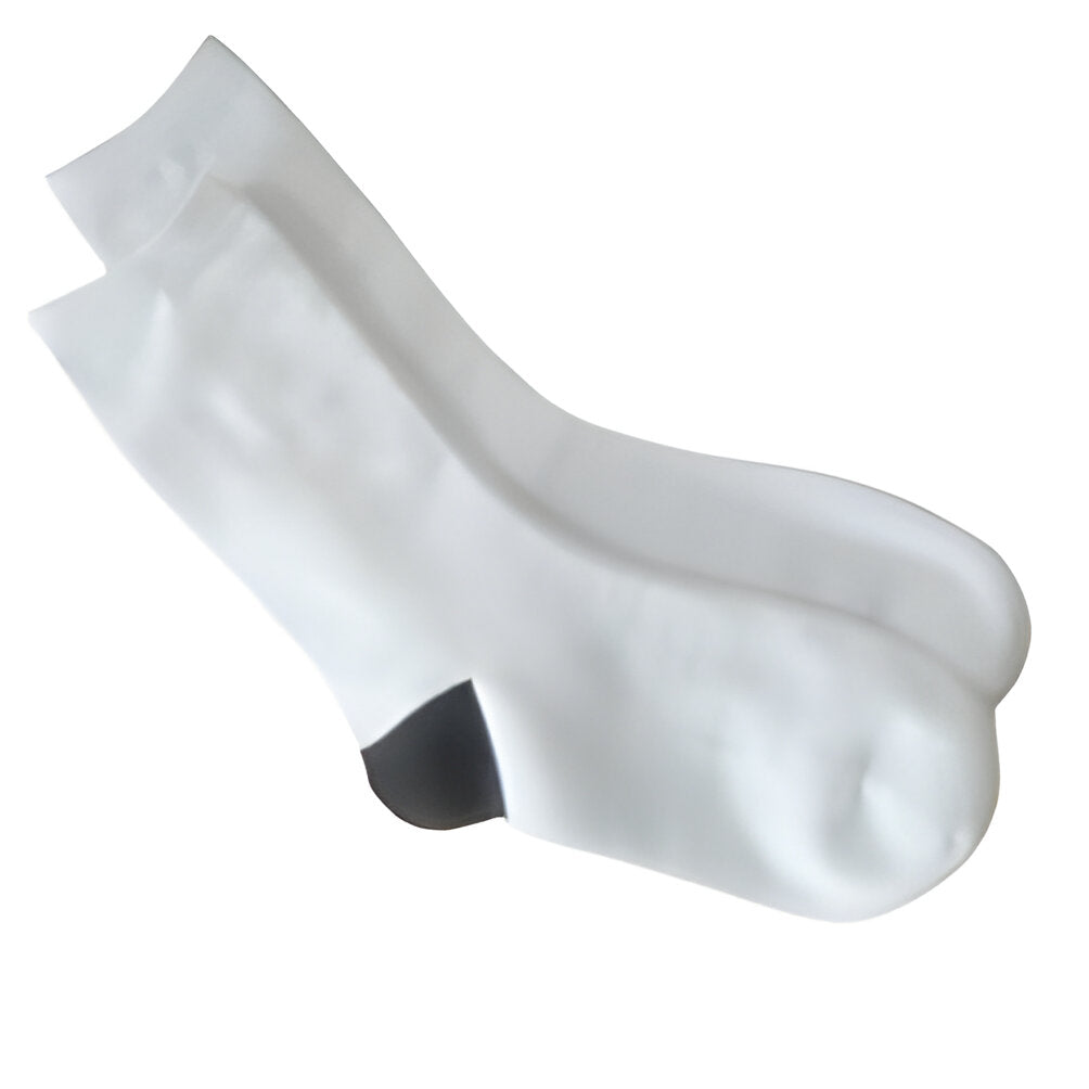 FULL CARTON - 144 Pairs x White Toe/ Black Heel - Men's Socks - 40cm - Longforte Trading Ltd