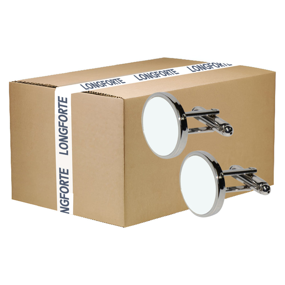 CARTON COMPLET - 50 paires x boutons de manchette ronds par sublimation