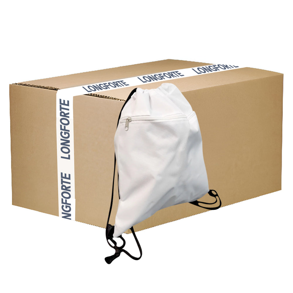 Wholesale Carton - 50 x BLACK DRAWSTRINGS - Gym Bag - 100% Polyester