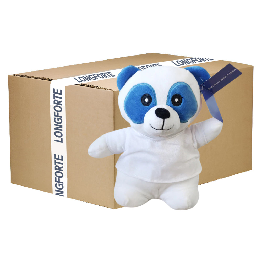 CARTON COMPLET - 50 x Pandas Super Doux avec T-Shirt Imprimable
