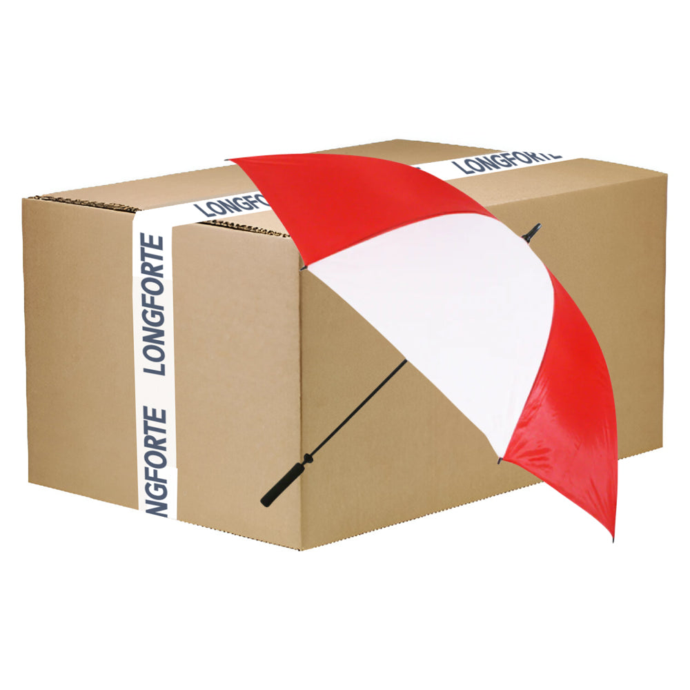 VOLLER KARTON - 24 x große Sublimations-Golfschirme - 60" Durchmesser - ROT/WEISS