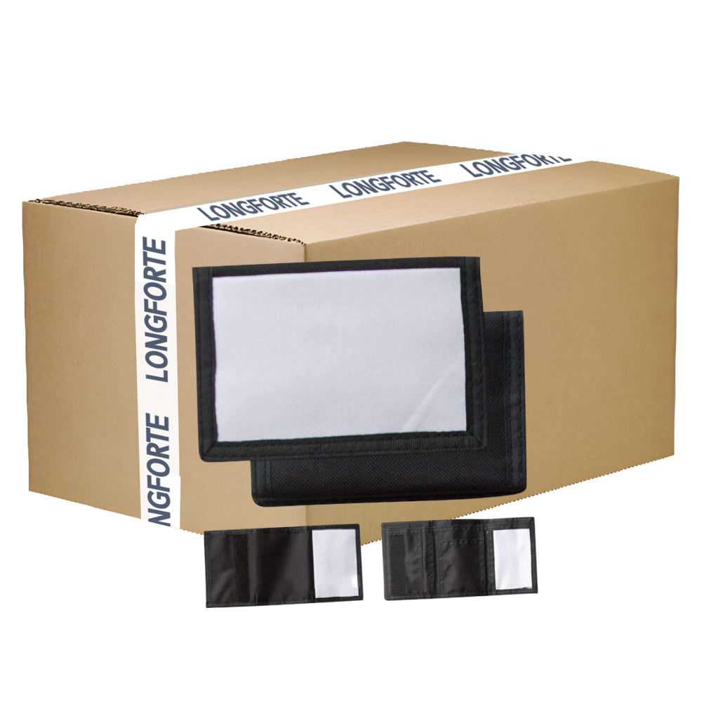 FULL CARTON - 100 x Wallets - Nylon - Black - Longforte Trading Ltd