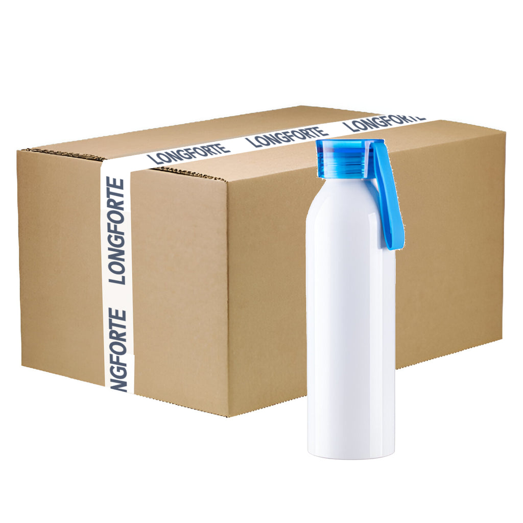 FULL CARTON - 50 x MAVERICK Aluminium Water Bottles - 650ml - BLUE