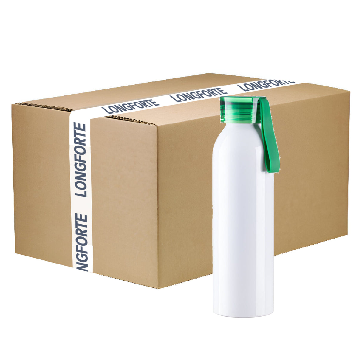 CARTON COMPLET - 50 x Bouteilles d'eau en aluminium MAVERICK - 650 ml - VERT