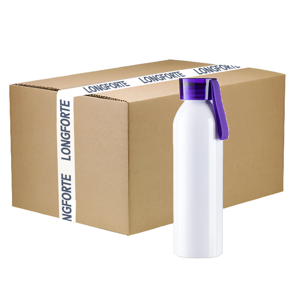 Wholesale Carton - 50 x MAVERICK Aluminium Water Bottles - 650ml - PURPLE