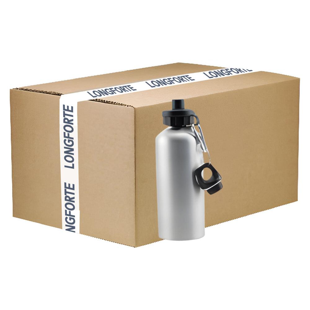 CARTON COMPLET - 60 x Bouteilles d'eau par sublimation en aluminium de 400 ml - Argent