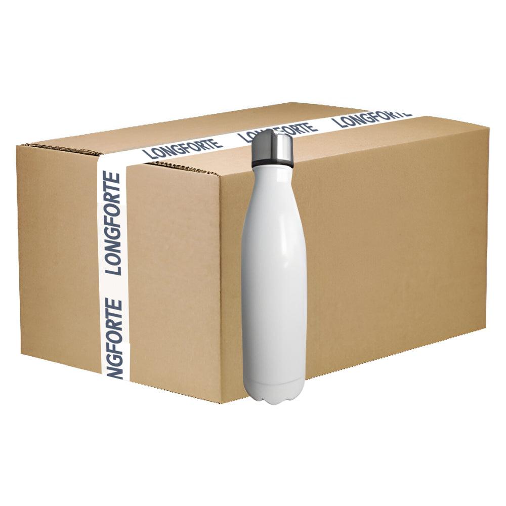 CARTON COMPLET - Bouteille d'eau de sublimation en acier inoxydable à double paroi Bowling - 500 ml - Blanc