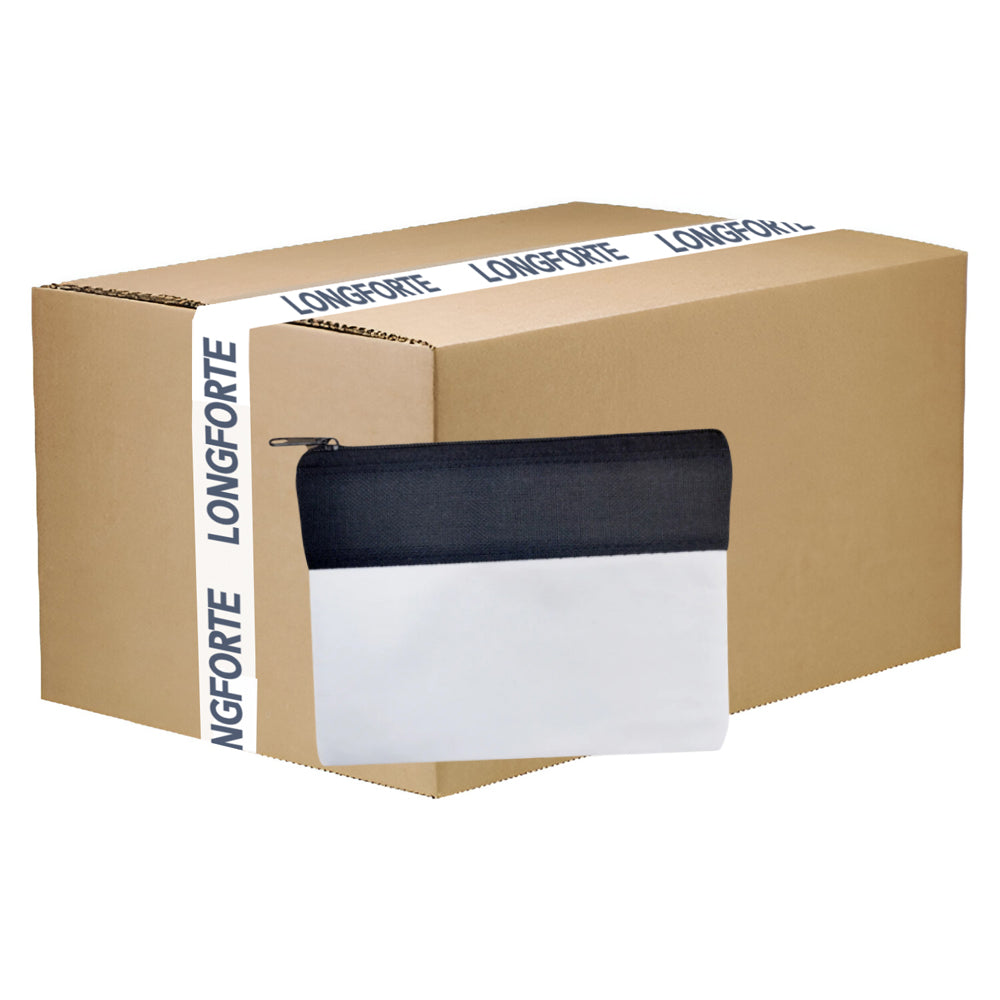 Wholesale Carton - 50 x Zip Up Bags - TWO TONE Black & White - 11cm x 14.5cm